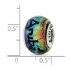 Black Bow Jewelry Aruba & Palm Trees Orange Dichroic Glass & Sterling Silver Bead Charm - 3 of 4