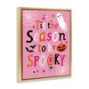 Stupell Industries Tis The Season To Be Spooky Ghost Phrase Black Framed Floater Canvas Wall Art - 3 of 4