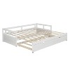Whisen Wooden Daybed with Trundle, Extendable Twin to King Daybed Frame - 4 of 4
