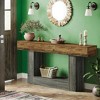 KTMBDW 63" Console Table, Farmhouse 2-Tier Entryway Table with U-Shaped Base, Narrow Long Wood Sofa Table Behind Couch Table for Living Room, Hallway - 3 of 4