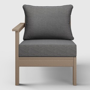 WestinTrends  Avalon Outdoor Patio HDPE Left Arm Facing Sectional Corner Club Chair with Patio Cushions - 1 of 4