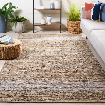 Ivory Cotton and Cowhide Handmade Flat Woven Rug - 3x5 Feet