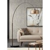 Possini Euro Design Sally Modern 70" Tall Standing Floor Lamp Large Arc Bronze Black Metal Living Room Bedroom House Reading Perforated Gold Shade - 2 of 4