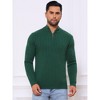 INSPIRE CHIC Men's Solid Color Quarter Zip Knitted Mock Neck Polo Sweater - 4 of 4