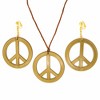 Skeleteen Peace Sign Earrings and Necklace Set - Gold - 2 of 4