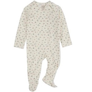 MiniMoi Baby Girls "Fairy Flowers" Silky-Soft Allover Floral Printed Footie - 1 of 4