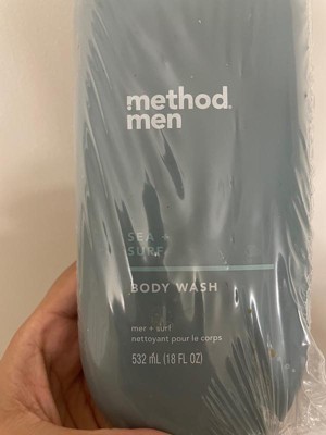 Method Men Body Wash, Sea + Surf, Paraben and Phthalate Free, 18 FL Oz  (Pack of 3),Softening
