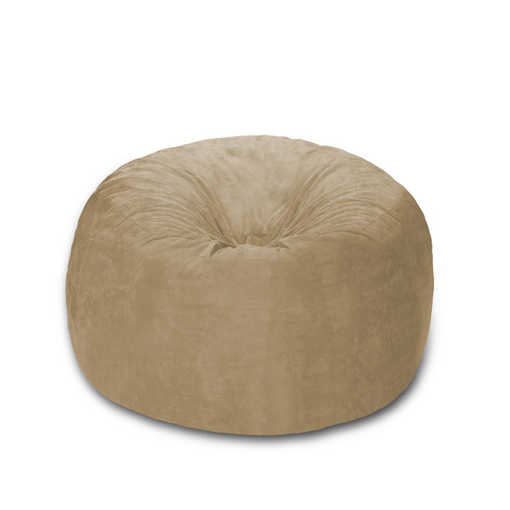 Photos - Bean Bag 4'  Chair with Memory Foam Filling and Washable Cover Camel Brown