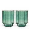 Twine Malachite Optic Glass Tumblers, Stackable Drinking Glasses, Perfect for Cocktails, Mocktails, Iced Coffee, 10 oz, Set of 2, Green - 4 of 4