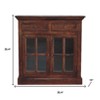 HomeRoots 35" Brown Distressed Solid Wood Accent Cabinet With Two Doors And Two Drawers - 3 of 4