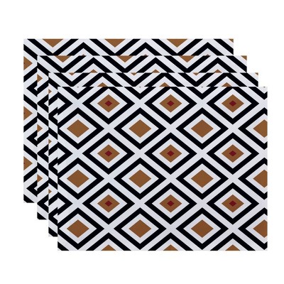 4pk Diamond Placemats Navy - e by design