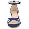 Allegra K Women's Satins Rhinestone Mesh Kitten Heels Sandals - 3 of 4