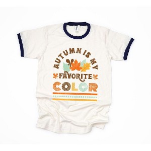 Simply Sage Market Women's Autumn Is My Favorite Color Colorful Short Sleeve Ringer Tee - 1 of 4