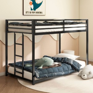 NicBex Twin Over Twin Bunk Bed with Safety Guardrail,Metal Loft Bed with Built-in Ladder,Modern Bunk Beds,Noise Reduced Bunk Beds for Bedroom - 1 of 4