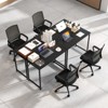 Costway Set of 2 / 4 /6 Conference Tables Rectangular Meeting Room Table for School or College Boardroom Desk Study Computer Desk White / Black - 2 of 4