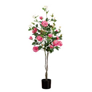 HomeStock  4 ft. Artificial Rose Tree in Pot for Indoor/Outdoor - 1 of 4