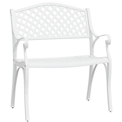 Patio Bench 40.2" Cast Aluminum White