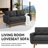 QingMoon Mid-Century Loveseat Sofa, 67.7" 2-Seat Upholstered Couch with Wooden Legs and Tufted Back for Living Room and Office - 2 of 4