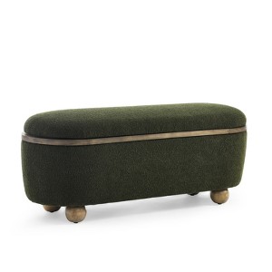DSVIMOY Storage Ottoman Bench, Upholstered Ottoman Bench with Storage and Seating for Bedroom, Living Room, Dark Green, 43.31"*15.75"*17.52" - 1 of 4