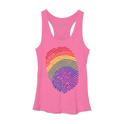 Adult Design By Humans Pride Fingerprint Rainbow Month By SummerFunnyRacerback Tank Top