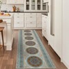 Washable Vintage Farmhouse Area Rugs with Floral Print for Bedroom Living Room, Soft Non Slip Retro Accent Throw Carpet for Home Office - 2 of 4