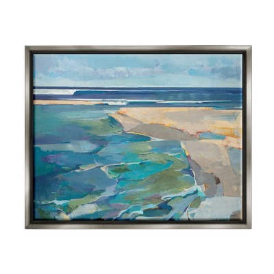 Stupell Industries Abstract Beach Landscape Pastel Cubism Painting