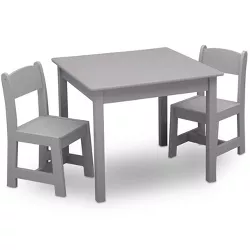 Delta Children MySize Kids' Wood Table and Chair Set (2 Chairs Included) - Gray - 3ct