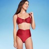 Women's High Waist Shirred Front Bikini Bottom - Shade & Shore™ - image 3 of 4