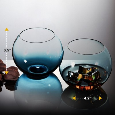 Berkware 19oz Blue Colored Stemless Wine Glass Set