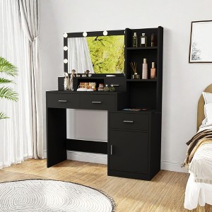 NicBex  Makeup Vanity Desk with Mirror Vanity Table with Mirror, 5 Drawers, 3 Level Dresser and Storage Cabinet for Bedroom - 1 of 4