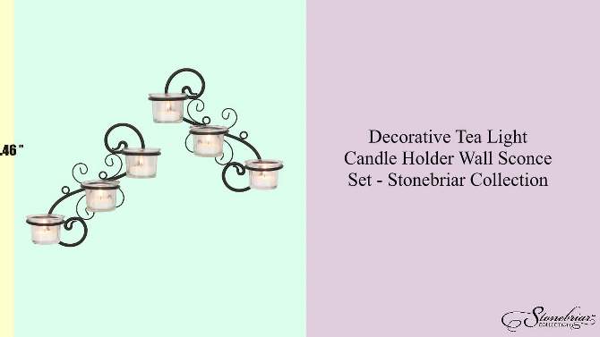Decorative Tea Light Candle Holder Wall Sconce Set - Stonebriar Collection, 2 of 8, play video