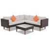 Sapphtopaz Patio Furniture Set Wicker Sectional Outdoor Chairs with Acacia Wood Legs, Glass Coffee Table for Garden, Backyard, Terrace - 4 of 4