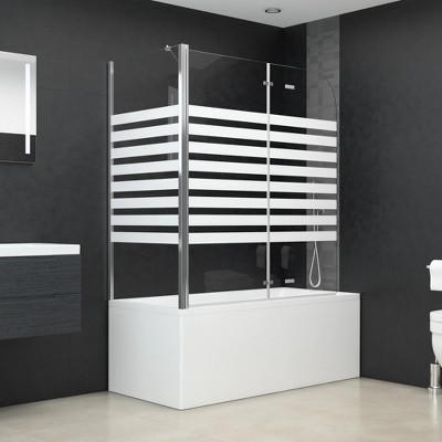 VidaXL Bath Enclosure 47.2 in.x26.8 in.x51.2 in. Tempered Glass Stripe