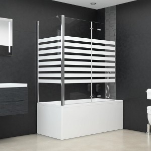 VidaXL Bath Enclosure 47.2 in.x26.8 in.x51.2 in. Tempered Glass Stripe - 1 of 4