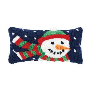 C&F Home 6" x 12" Winter Snowman Hooked Christmas Throw Pillow - 1 of 4