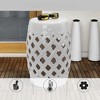 Naysaye End Table with Fretwork Design, Decorative End Table with Woven Lattice Design for Home Lawn Garden Patio, White, 10.25"*18"*10.25" - 4 of 4