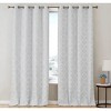 HLC.ME Versailles Lattice Flocked 100% Complete Blackout Thermal Insulated Window Curtain Grommet Panels, Set of 2 - 2 of 4