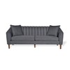 Standard Upholstered 3-Seater Sofa with Plush Accents, Tapered Legs and Accessory Pillows - 2 of 4
