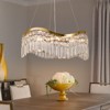 LLHZSY Modern Elegant Wave Crystal Chandelier with Adjustable Height - W23 31/50"- Gold/Chrome - 2 of 4