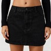 Women's Stretchy Denim Mini Skirt Mid Waist Slim Fit A Line Short Jean Skirt Black L - 3 of 3