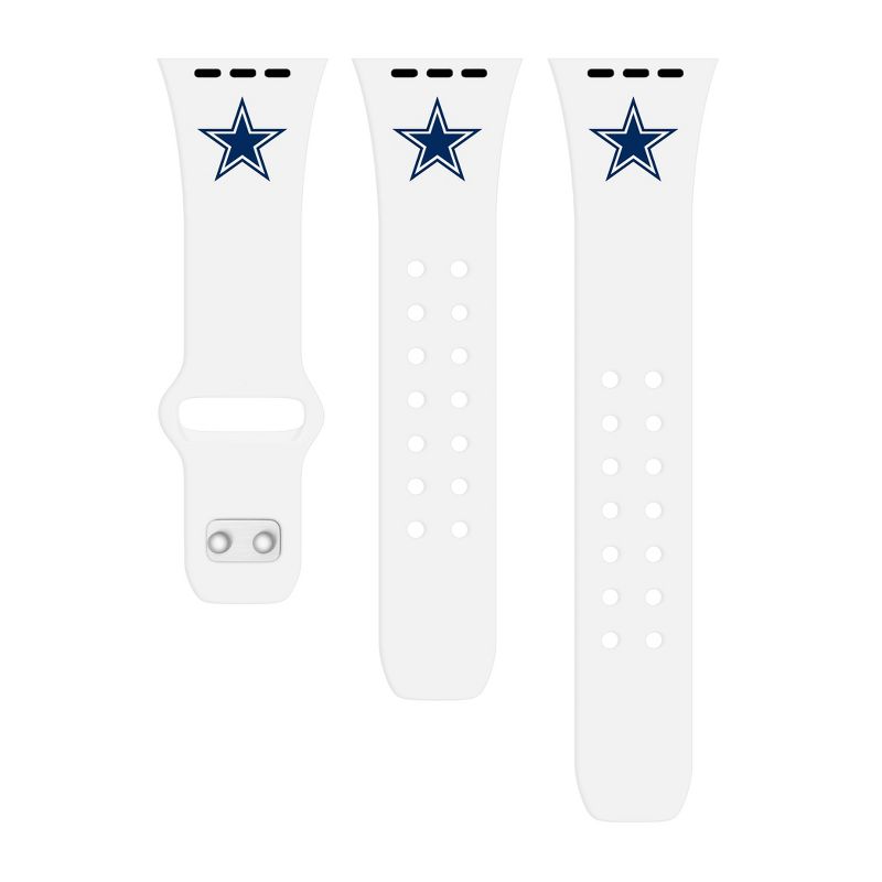 NFL Dallas Cowboys Apple Watch Compatible Silicone Band - White, 2 of 4