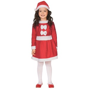 Northlight 24" Red and White Girls Santa Costume With a Dress and Hat : 4-6 years - 1 of 2