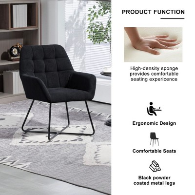 NicBex Velvet Accent Chair,Upholstered Living Room Chairs with Mid-Height Backrest and Metal Legs,Modern Armchair,Accent Chairs for Living Room