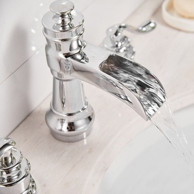Chrome 8 in. Waterfall Widespread 2-Handle Bathroom Faucet