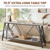 70.9" Entryway Console Table, 2 Tier Narrow Long Sofa Table, Wooden Behind Couch Table, Entryway Table for Living Room Hallway Entrance - 3 of 4