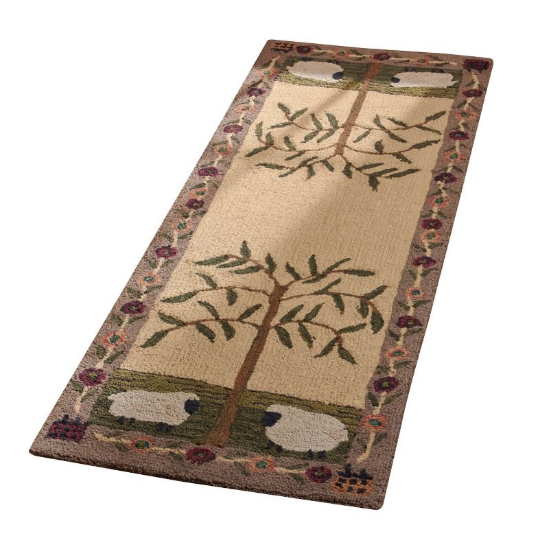 Park Designs Willow & Sheep Hooked Rug Runner, 1 of 4