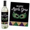 Big Dot of Happiness Mardi Gras - Masquerade Party Decorations for Women and Men - Wine Bottle Label Stickers - Set of 4 - 2 of 4