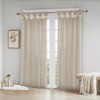 DSVIMOY Curtain Panels, Floral Embellished Cuff Tab Top Solid Curtain Panel for Living Room, Bedroom, Beige, 84"*50"*0.13" - 4 of 4
