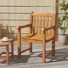 Tangkula Teak Wood Patio Dining Chair Outdoor Armchair w/ Slatted Seat & Solid Legs - 2 of 4