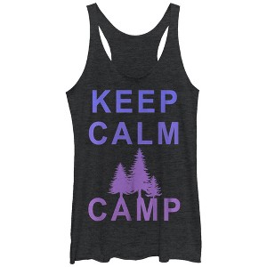 Women's CHIN UP Keep Calm Camp Racerback Tank Top - 1 of 3
